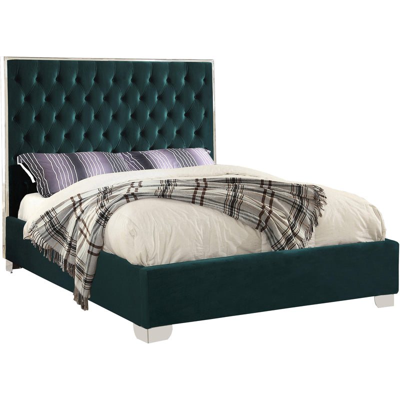 Meridian Lexi Green Velvet Full Bed IMAGE 1