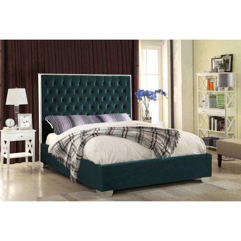 Meridian Lexi Green Velvet Full Bed IMAGE 2