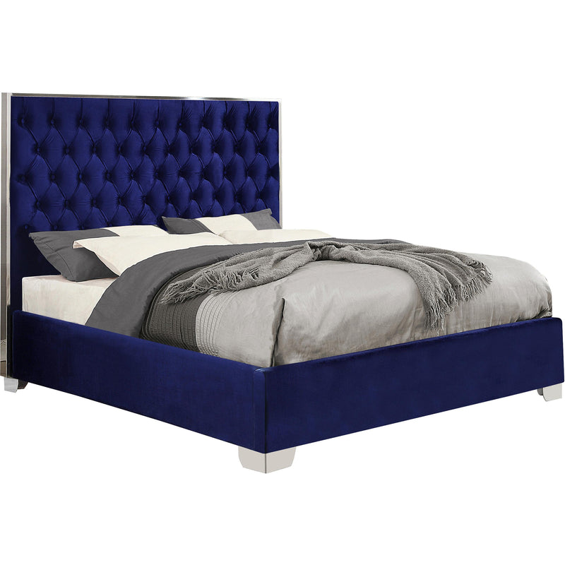 Meridian Lexi Navy Velvet Full Bed IMAGE 1