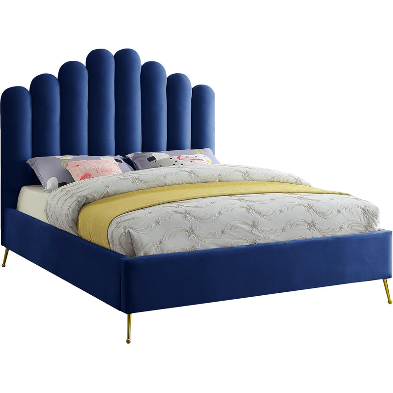 Meridian Lily Navy Velvet Full Bed IMAGE 1