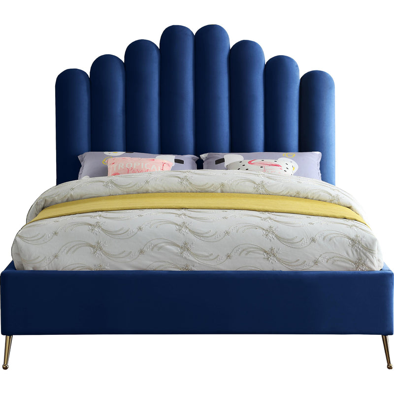 Meridian Lily Navy Velvet King Bed IMAGE 2