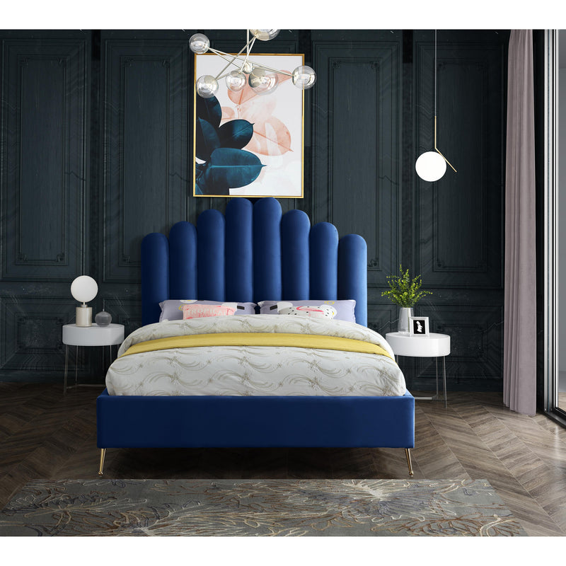 Meridian Lily Navy Velvet King Bed IMAGE 5