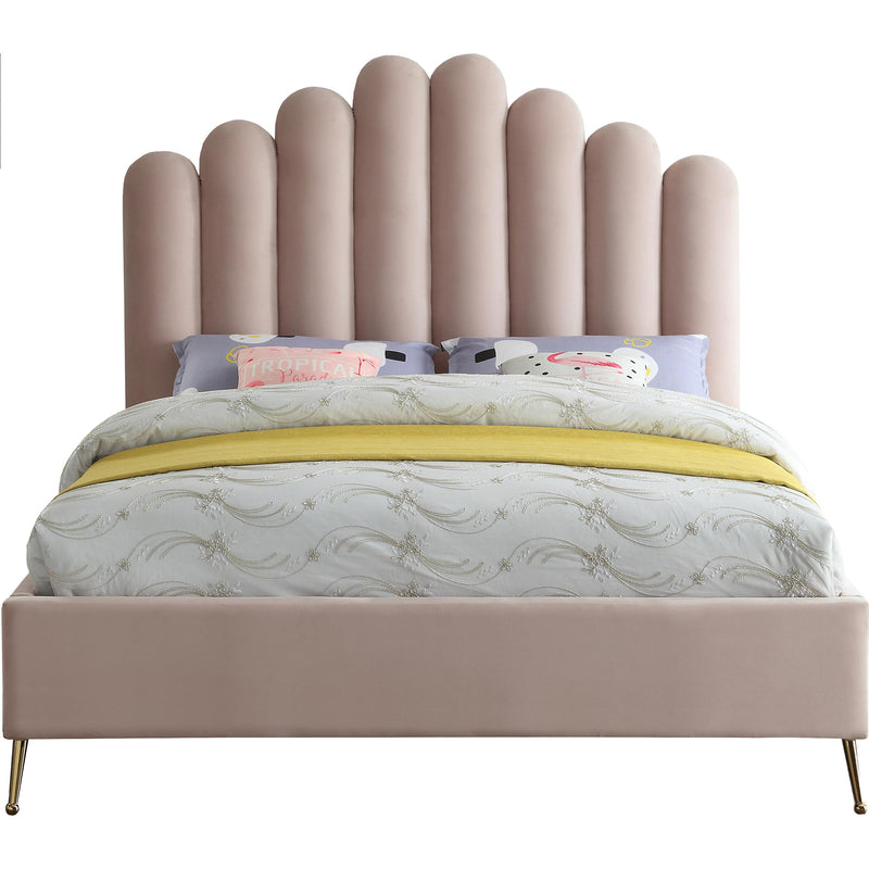 Meridian Lily Pink Velvet King Bed IMAGE 2