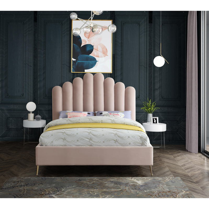 Meridian Lily Pink Velvet King Bed IMAGE 5