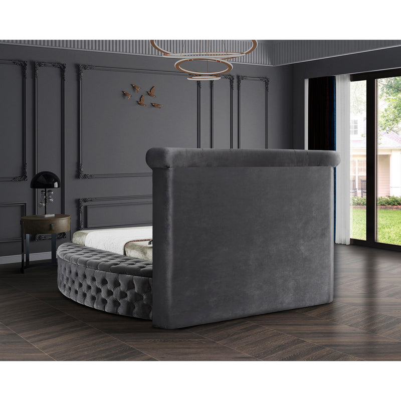 Meridian Luxus Grey Velvet Full Bed (3 Boxes) IMAGE 10