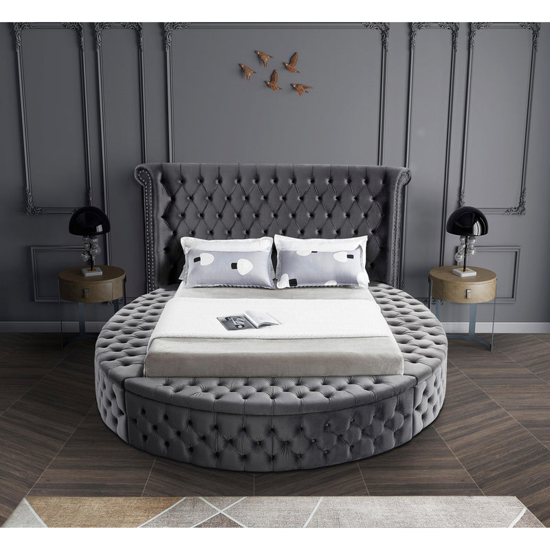 Meridian Luxus Grey Velvet Full Bed (3 Boxes) IMAGE 7