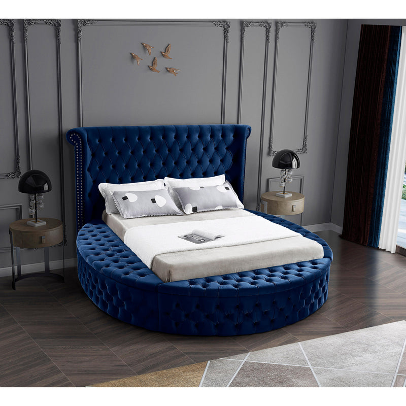 Meridian Luxus Navy Velvet Full Bed (3 Boxes) IMAGE 5