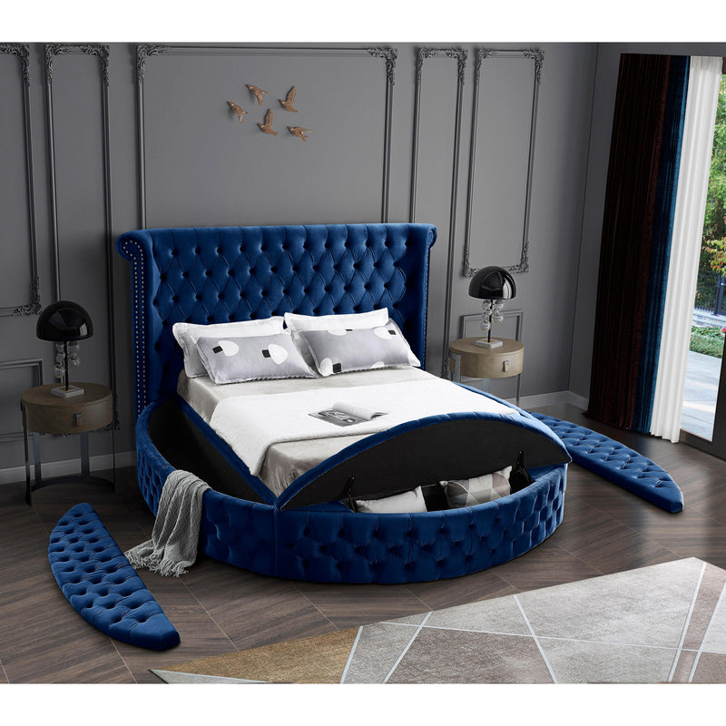 Meridian Luxus Navy Velvet Full Bed (3 Boxes) IMAGE 8