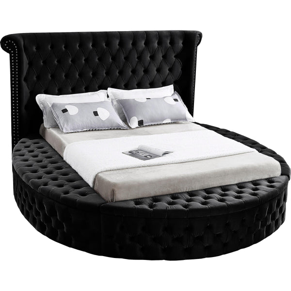 Meridian Luxus Black Velvet King Bed (3 Boxes) IMAGE 1