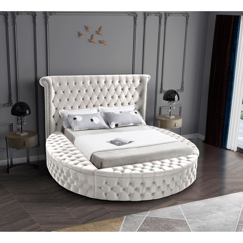 Meridian Luxus Cream Velvet King Bed (3 Boxes) IMAGE 5