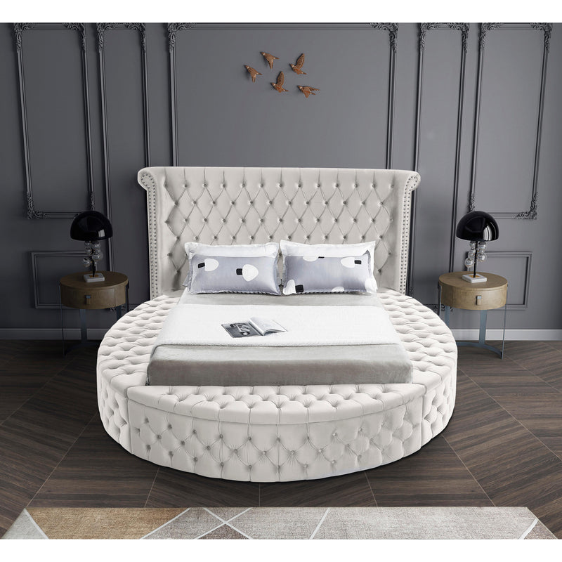 Meridian Luxus Cream Velvet King Bed (3 Boxes) IMAGE 7