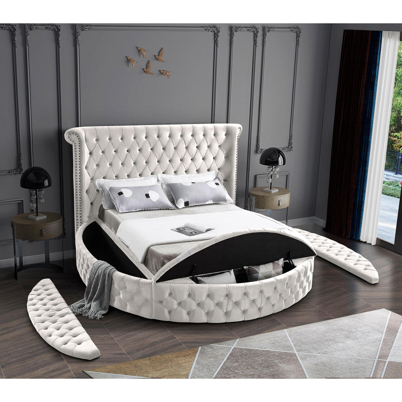 Meridian Luxus Cream Velvet King Bed (3 Boxes) IMAGE 8