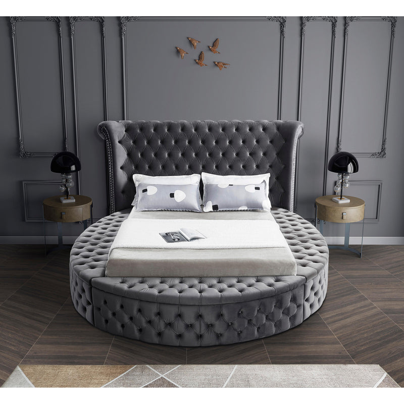 Meridian Luxus Grey Velvet King Bed (3 Boxes) IMAGE 7