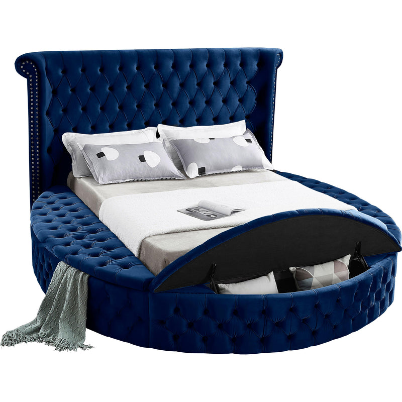 Meridian Luxus Navy Velvet King Bed (3 Boxes) IMAGE 2