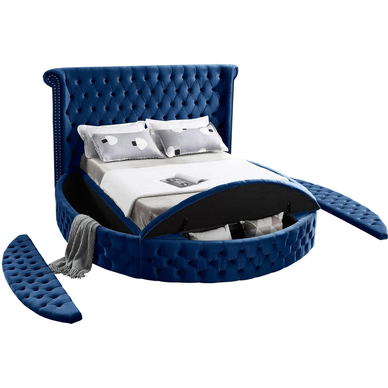 Meridian Luxus Navy Velvet King Bed (3 Boxes) IMAGE 4