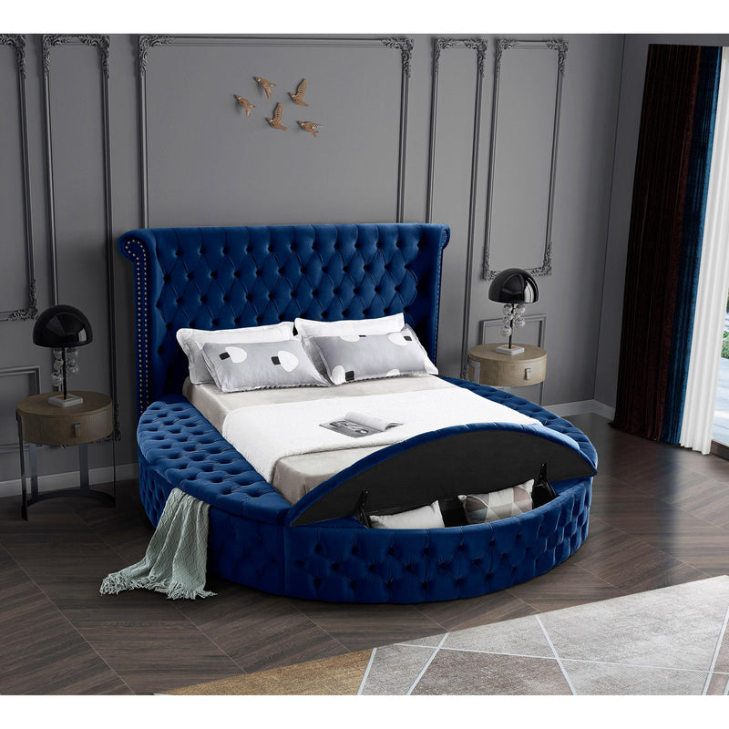 Meridian Luxus Navy Velvet King Bed (3 Boxes) IMAGE 6