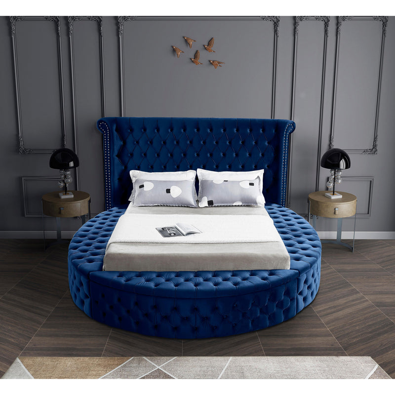 Meridian Luxus Navy Velvet King Bed (3 Boxes) IMAGE 7