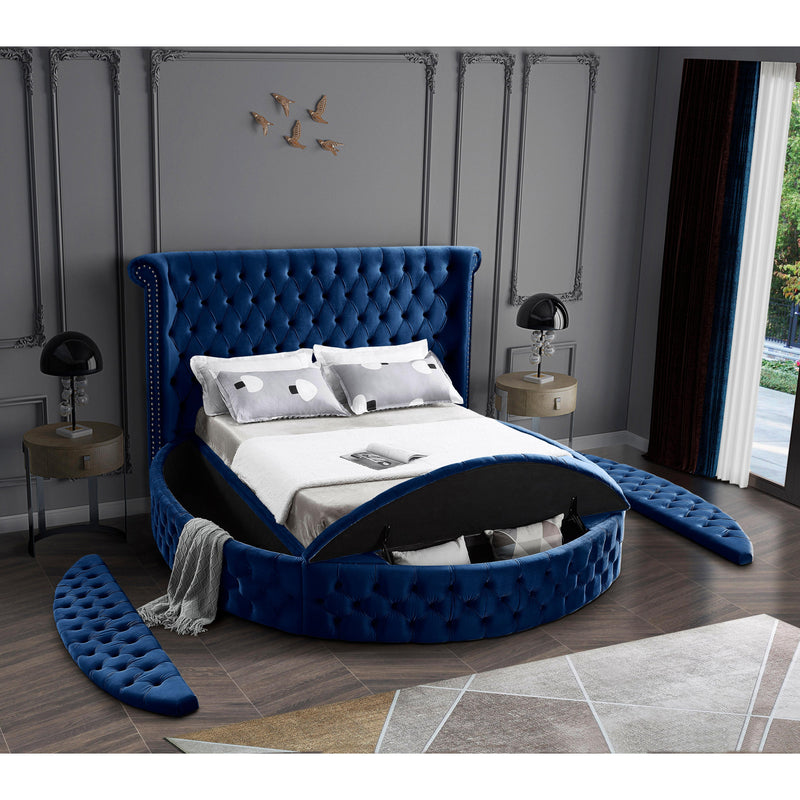 Meridian Luxus Navy Velvet King Bed (3 Boxes) IMAGE 8