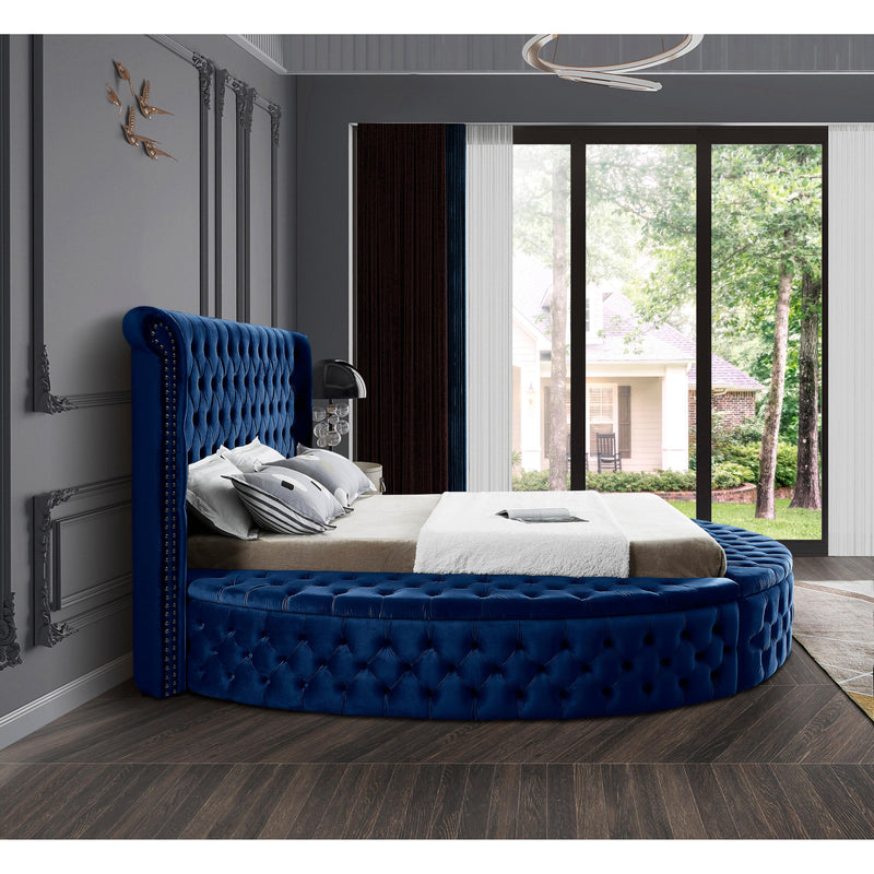 Meridian Luxus Navy Velvet King Bed (3 Boxes) IMAGE 9