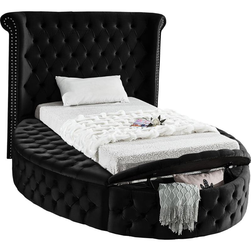 Meridian Luxus Black Velvet Twin Bed (3 Boxes) IMAGE 2