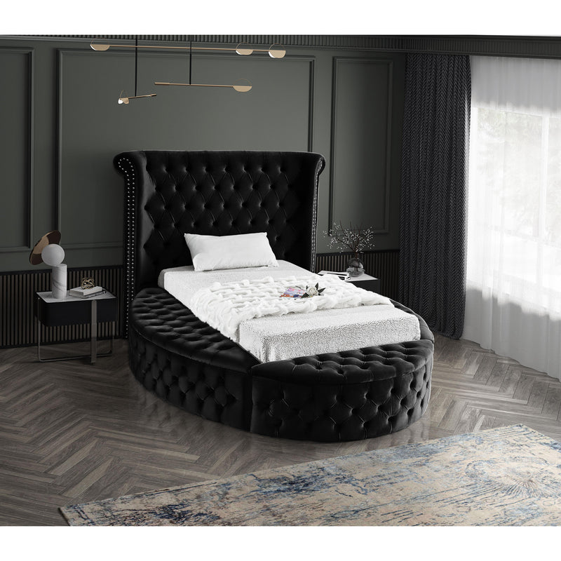 Meridian Luxus Black Velvet Twin Bed (3 Boxes) IMAGE 5