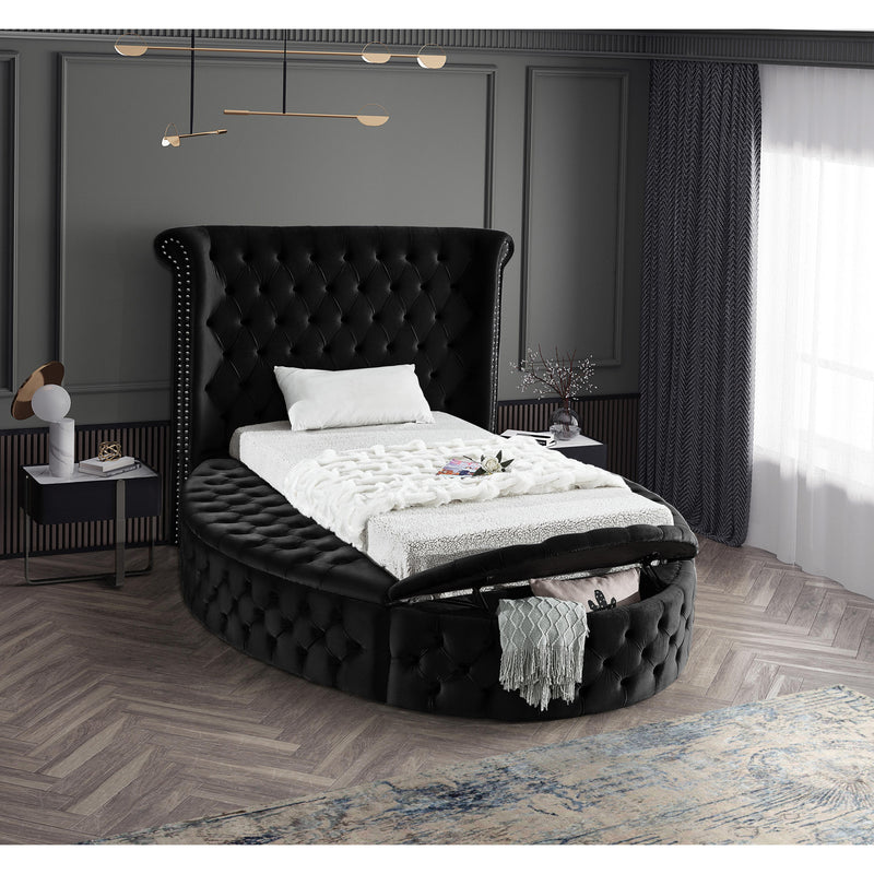 Meridian Luxus Black Velvet Twin Bed (3 Boxes) IMAGE 6