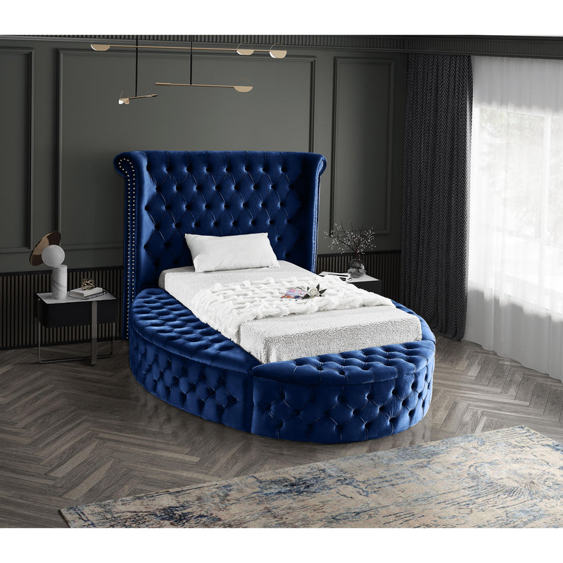 Meridian Luxus Navy Velvet Twin Bed (3 Boxes) IMAGE 5