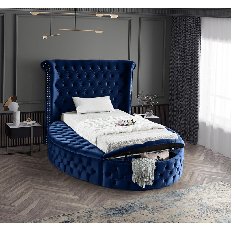 Meridian Luxus Navy Velvet Twin Bed (3 Boxes) IMAGE 6