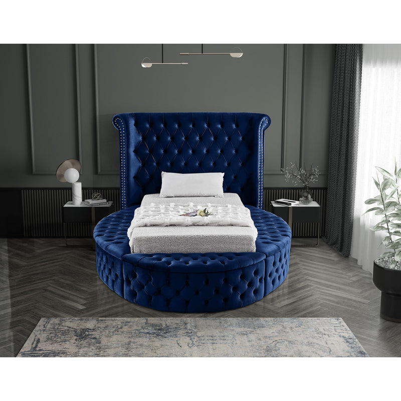 Meridian Luxus Navy Velvet Twin Bed (3 Boxes) IMAGE 7