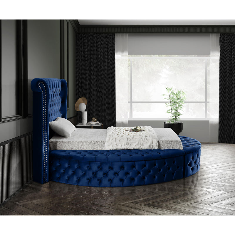 Meridian Luxus Navy Velvet Twin Bed (3 Boxes) IMAGE 9