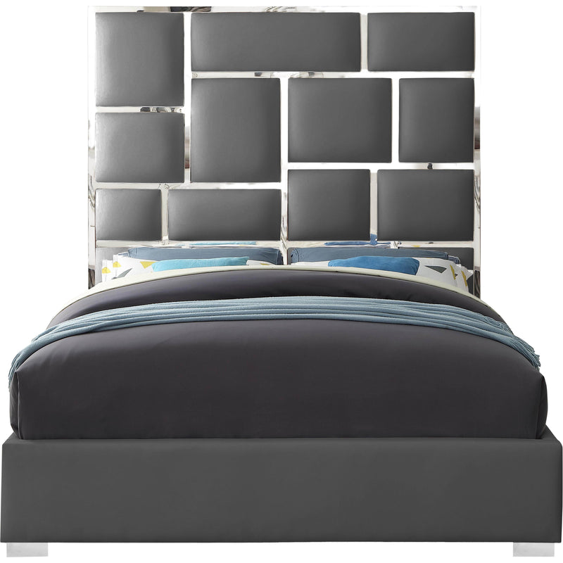 Meridian Milan Grey Vegan Leather King Bed IMAGE 2