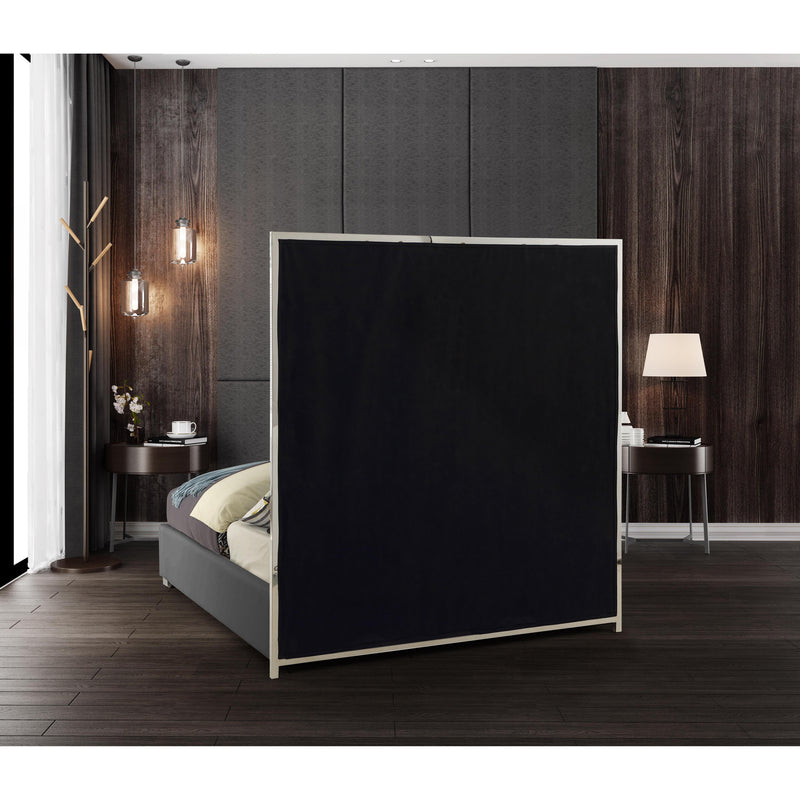 Meridian Milan Grey Vegan Leather King Bed IMAGE 6