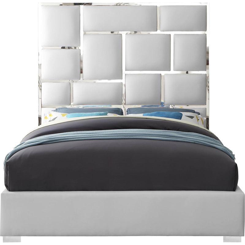 Meridian Milan White Vegan Leather King Bed IMAGE 2