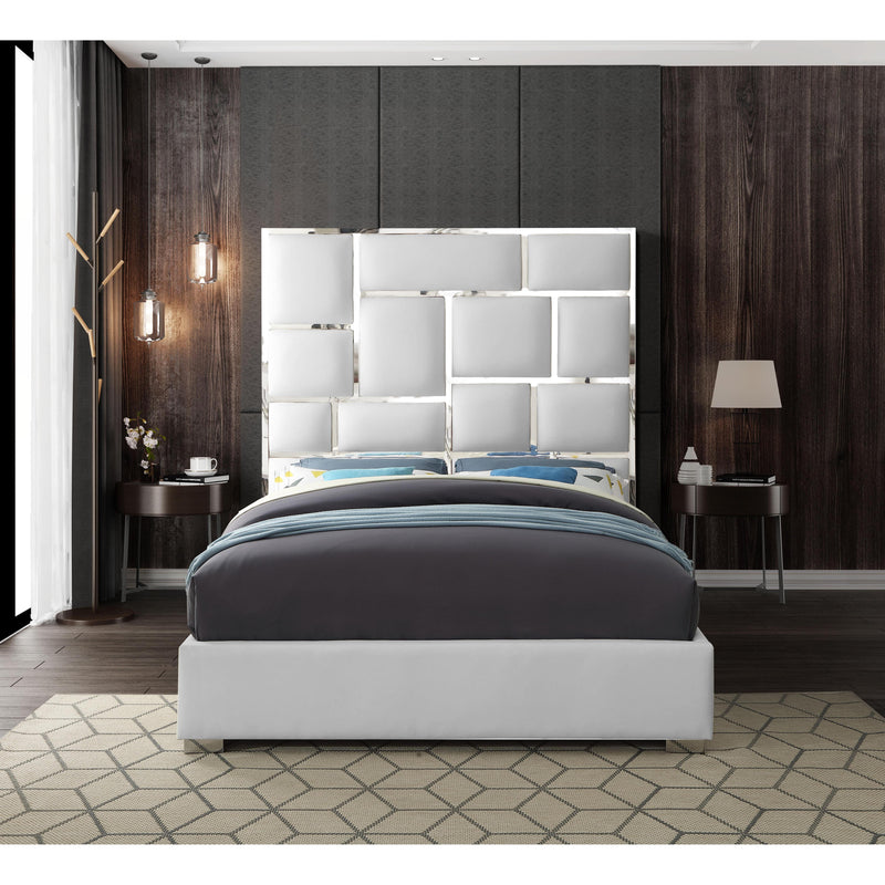 Meridian Milan White Vegan Leather King Bed IMAGE 5