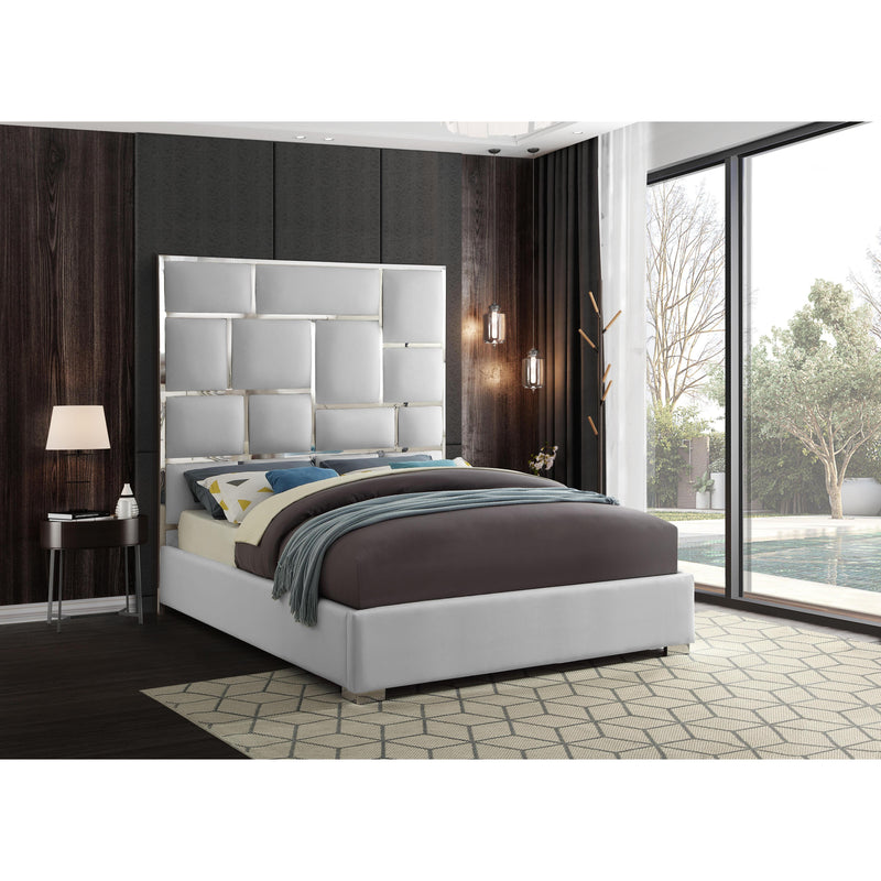 Meridian Milan White Vegan Leather Queen Bed IMAGE 4