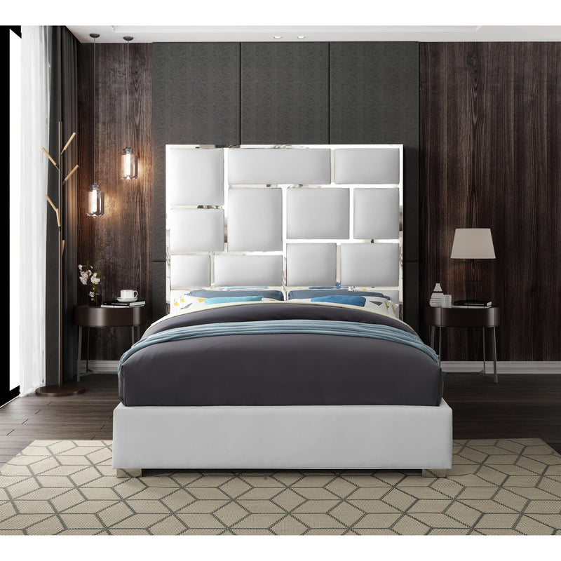 Meridian Milan White Vegan Leather Queen Bed IMAGE 5