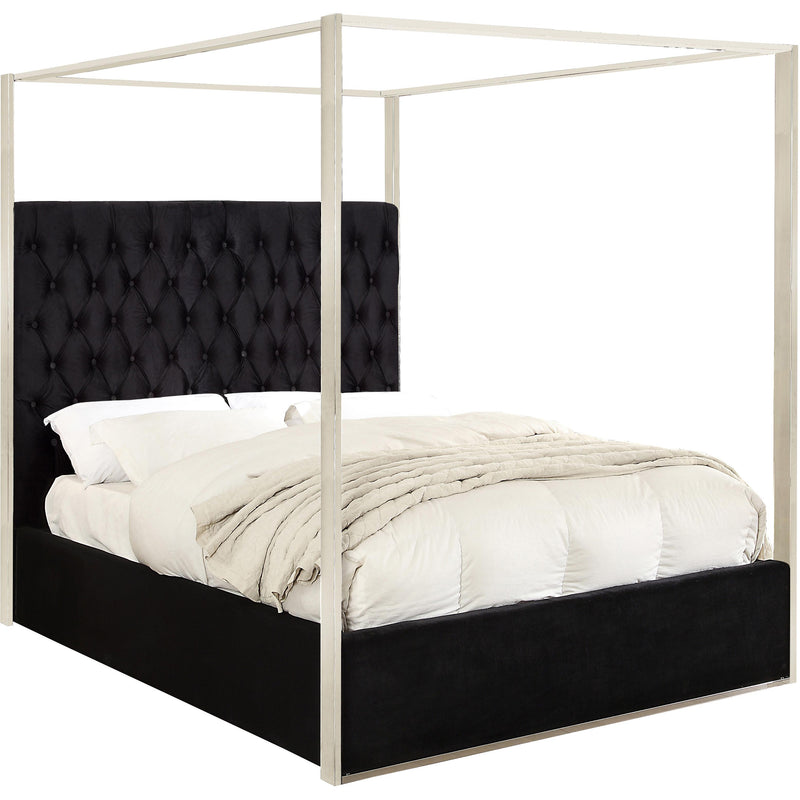 Meridian Porter Black Velvet King Bed IMAGE 1