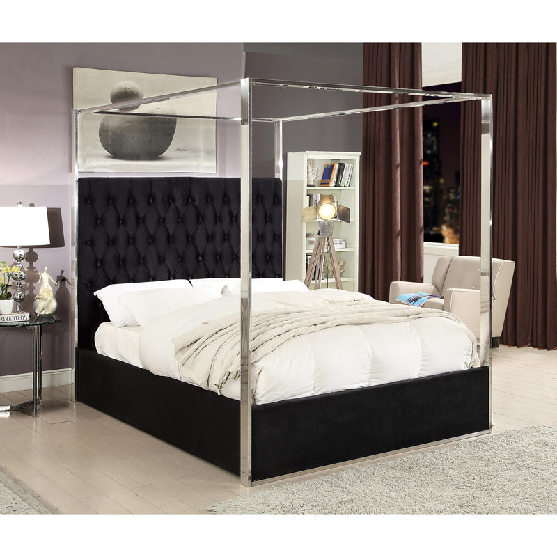 Meridian Porter Black Velvet King Bed IMAGE 2