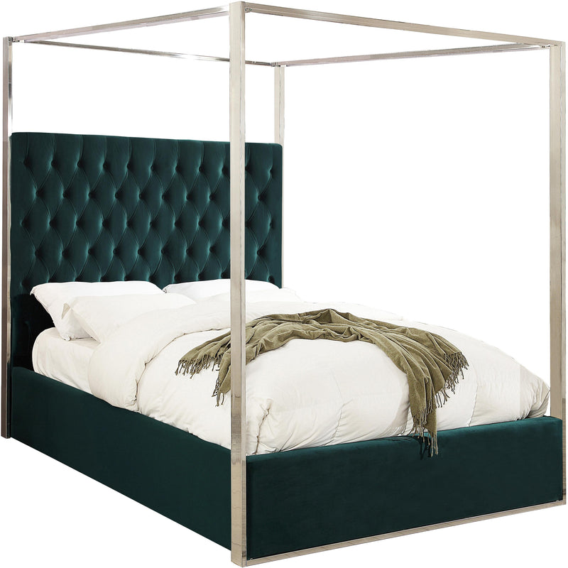 Meridian Porter Green Velvet King Bed IMAGE 1