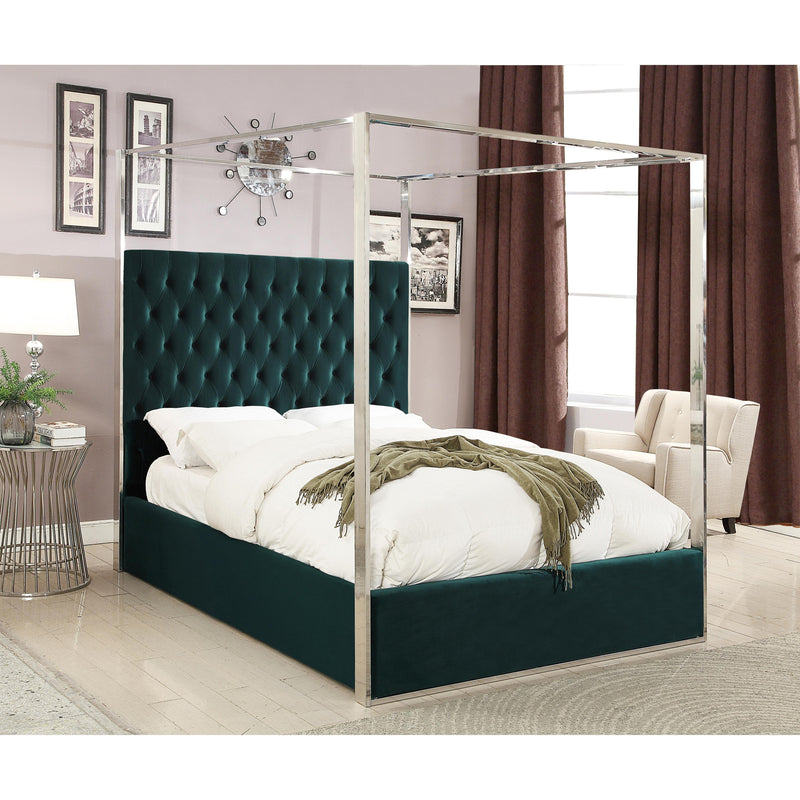 Meridian Porter Green Velvet King Bed IMAGE 2