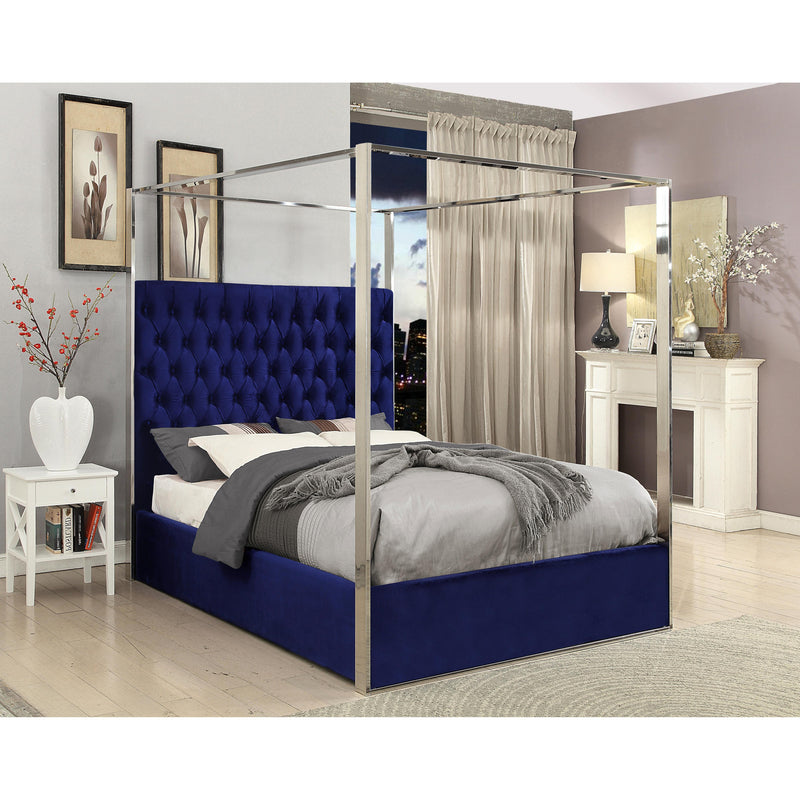 Meridian Porter Navy Velvet King Bed IMAGE 2