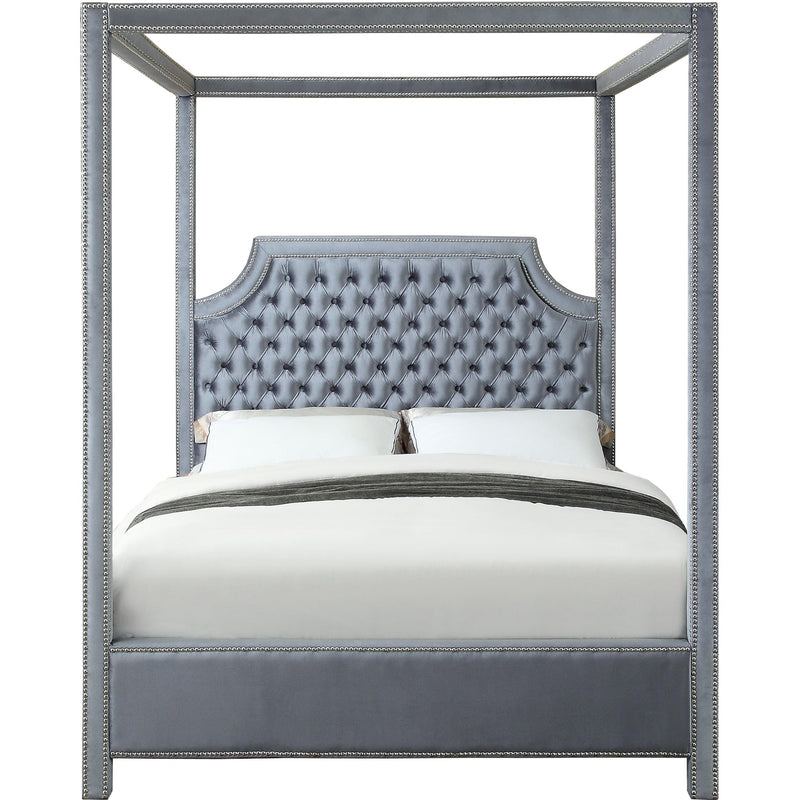 Meridian Rowan Grey Velvet King Bed (3 Boxes) IMAGE 2