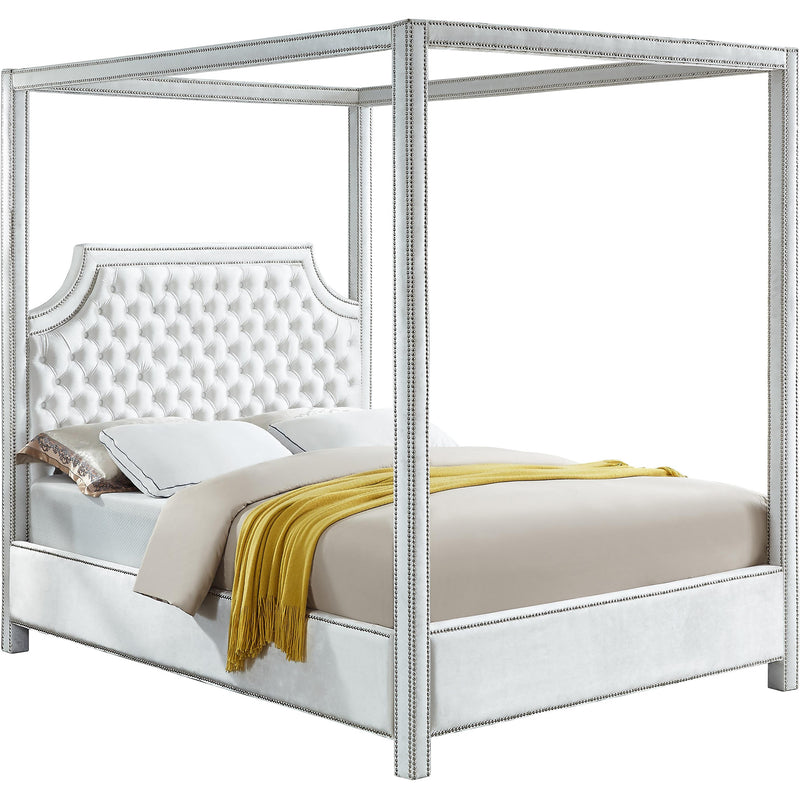 Meridian Rowan White Velvet Queen Bed (3 Boxes) IMAGE 1