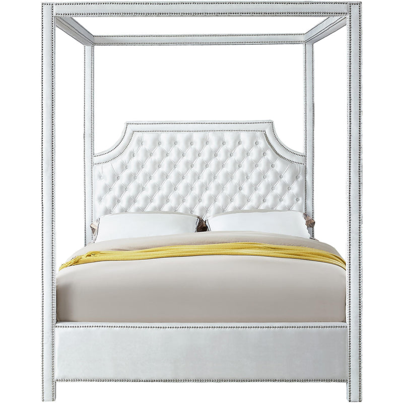 Meridian Rowan White Velvet Queen Bed (3 Boxes) IMAGE 2