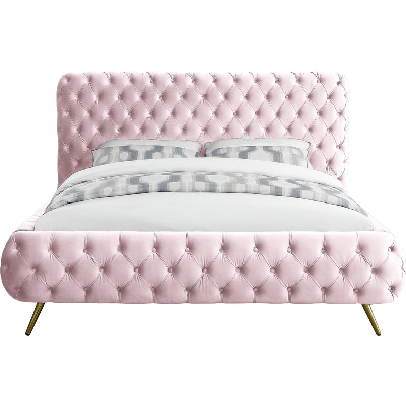 Meridian Delano Pink Velvet King Bed IMAGE 2