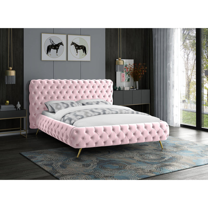 Meridian Delano Pink Velvet King Bed IMAGE 3