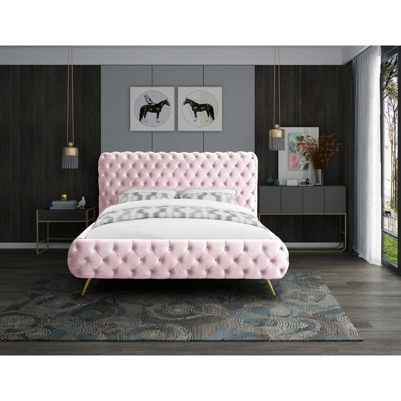 Meridian Delano Pink Velvet King Bed IMAGE 4