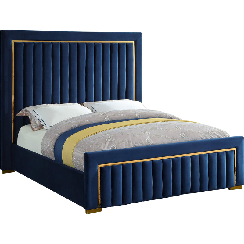 Meridian Dolce Navy Velvet Queen Bed (3 Boxes) IMAGE 1