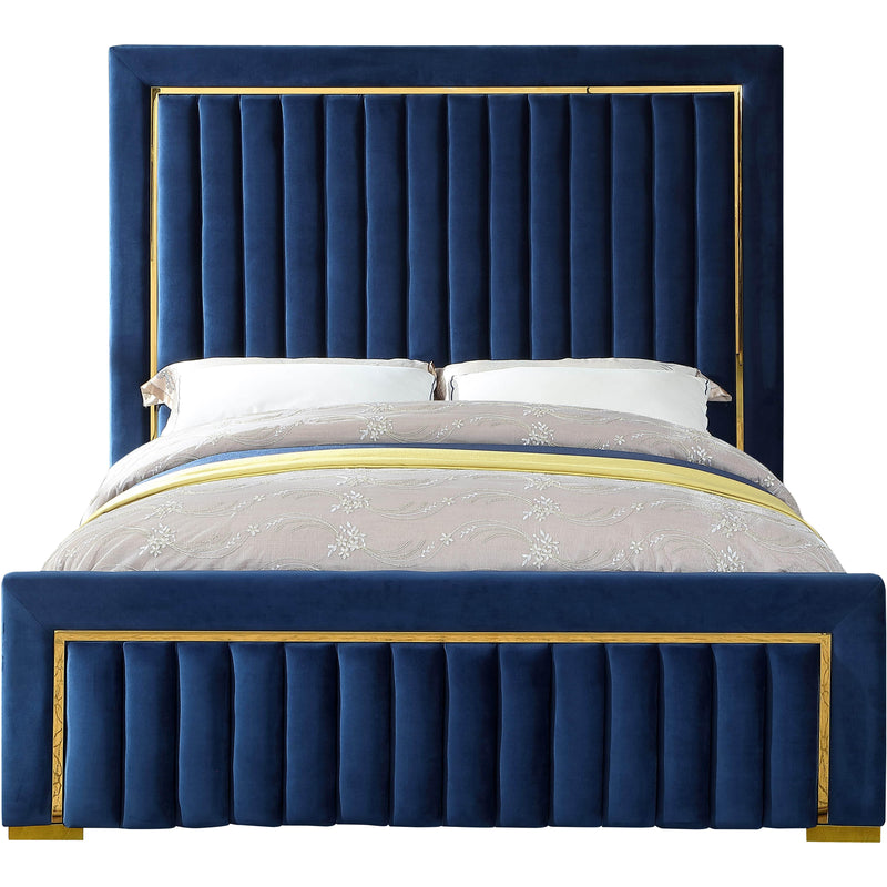 Meridian Dolce Navy Velvet Queen Bed (3 Boxes) IMAGE 2