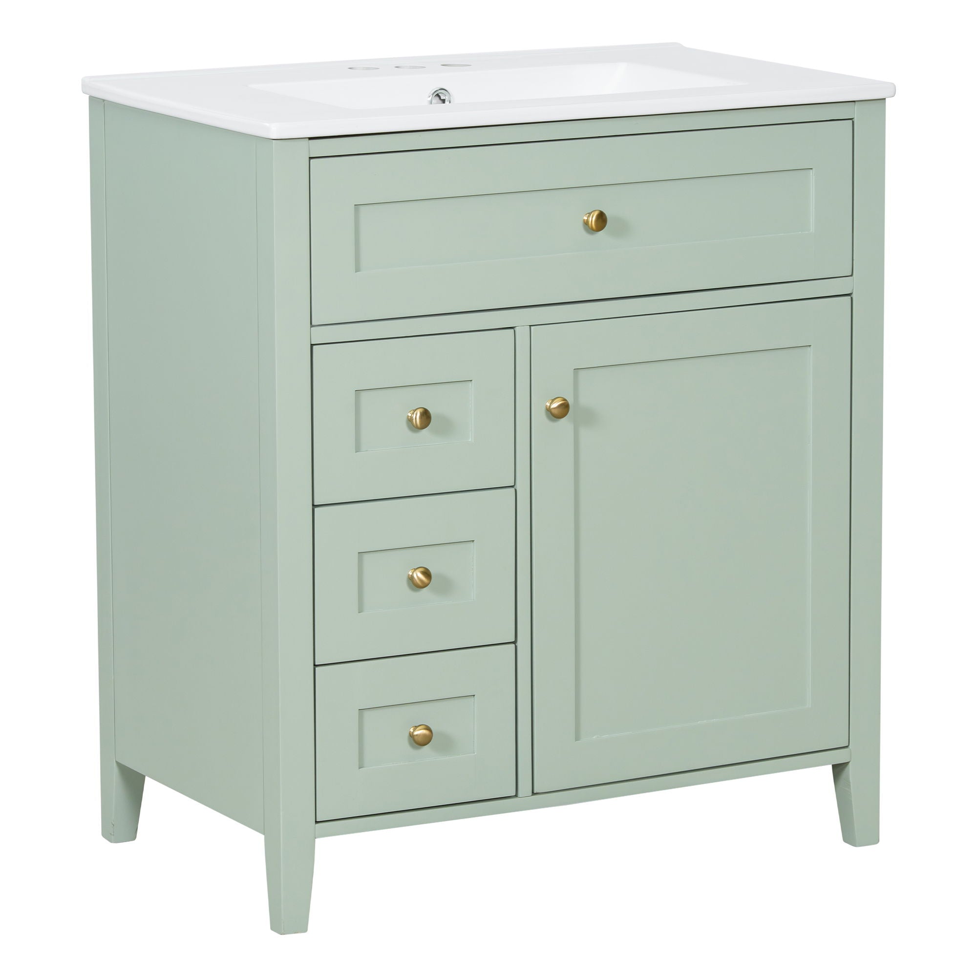 Bathroom Vanity With Sink, 3 Drawers And Adjustable Shelf, Freestanding Storage Unit